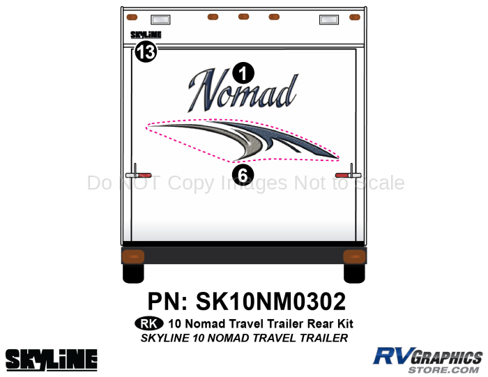 3 Piece 2010 Nomad Lg TT Rear Graphics Kit
