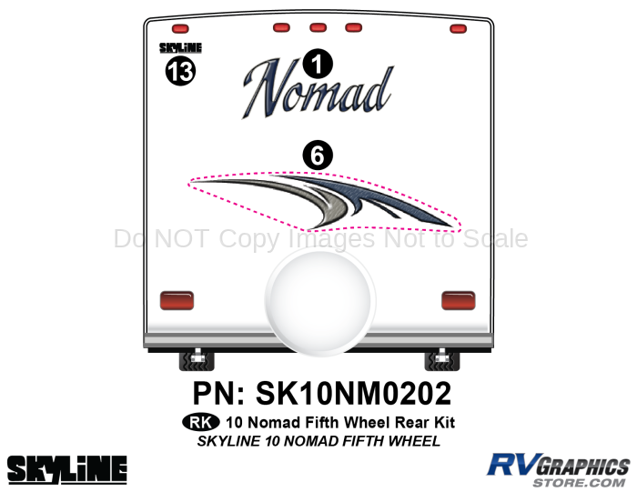 3 Piece 2010 Nomad FW Rear Graphics Kit