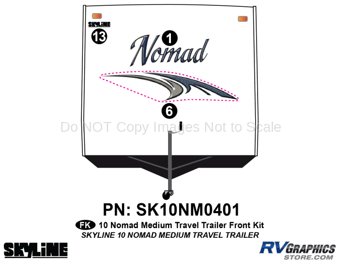 3 Piece 2010 Nomad Med TT Front Graphics Kit