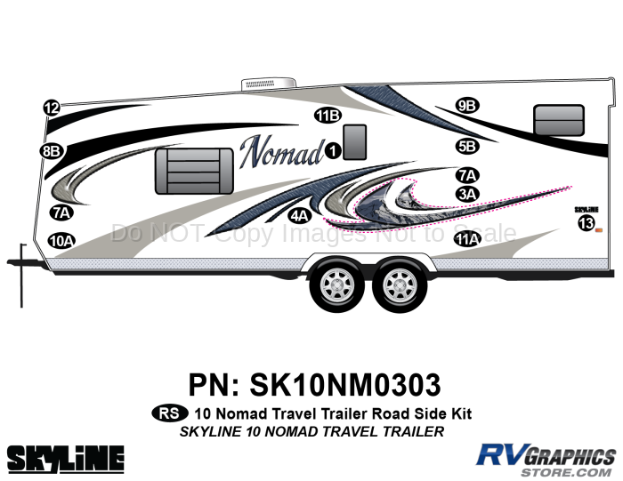 13 Piece 2010 Nomad Lg TT Roadside Graphics Kit