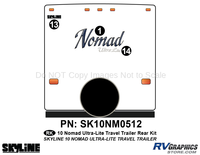 3 Piece 2010 Nomad Ultralite TT Rear Graphics Kit