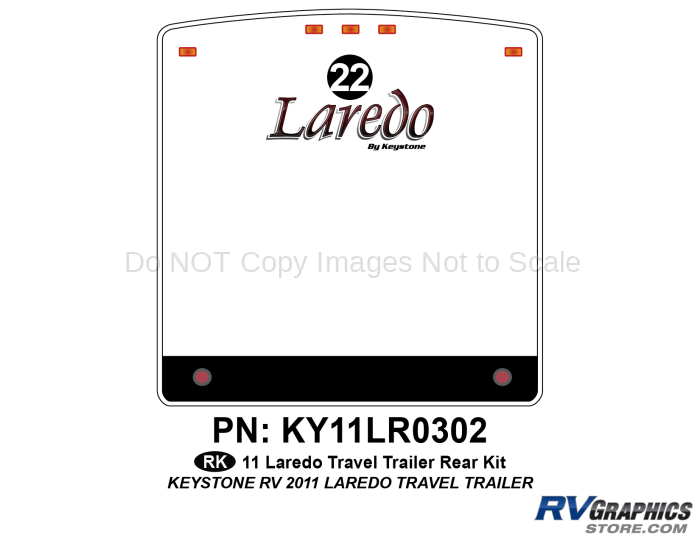 1 Piece 2011 Laredo TT Rear Graphics Kit