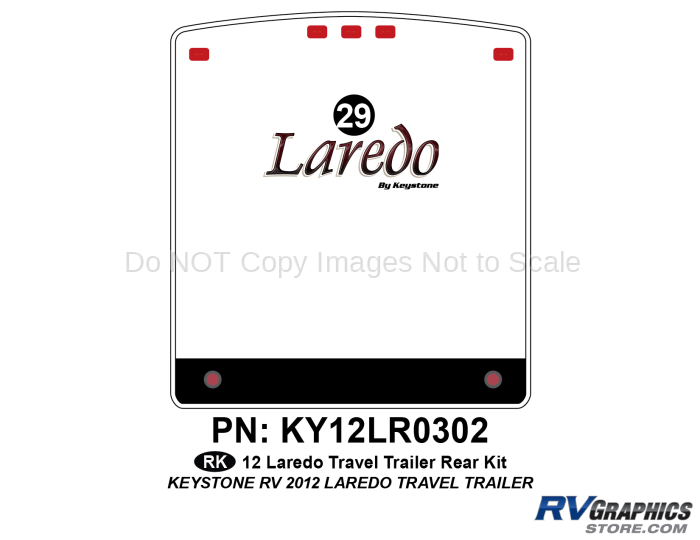 1 Piece 2012 Laredo Travel Trailer Rear Graphics Kit