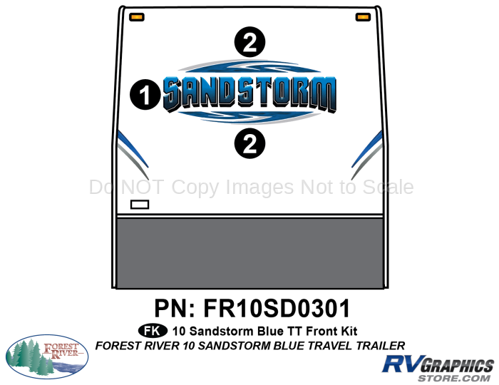 5 Piece 2010 Sandstorm Blue TT Front Graphics Kit