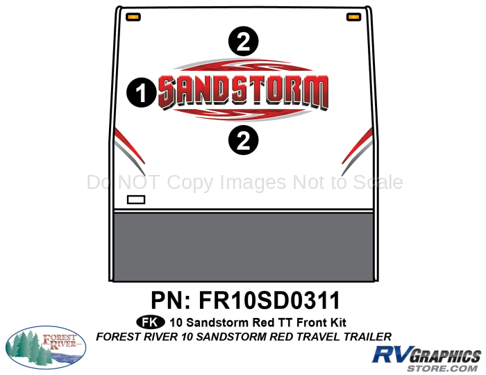 5 Piece 2010 Sandstorm Red TT Front Graphics Kit