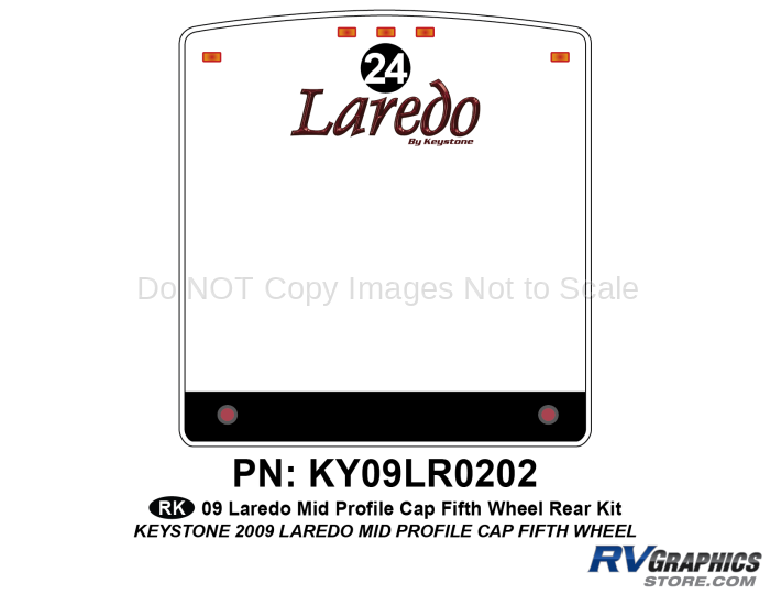 1 Piece 2009 Laredo FW Mid Profile Cap Rear Graphics Kit