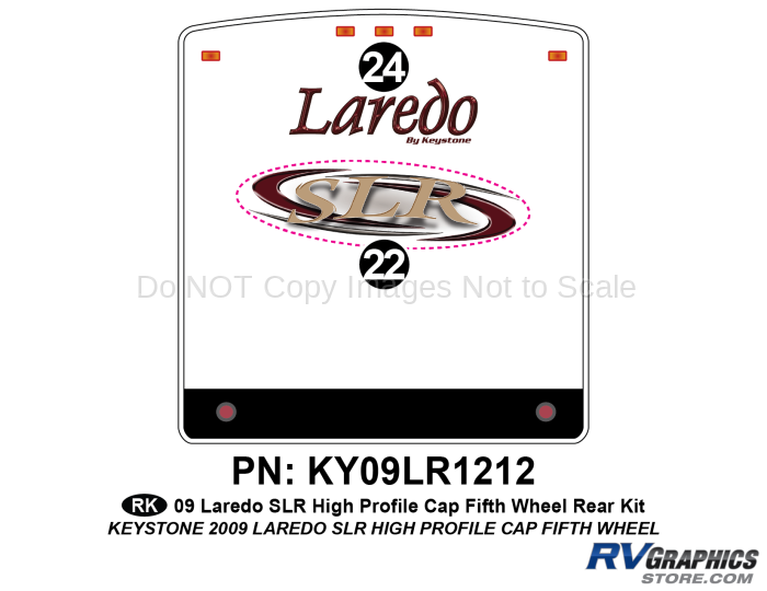2 Piece 2009 Laredo SLR FW Hi Profile Cap Rear Graphics Kit