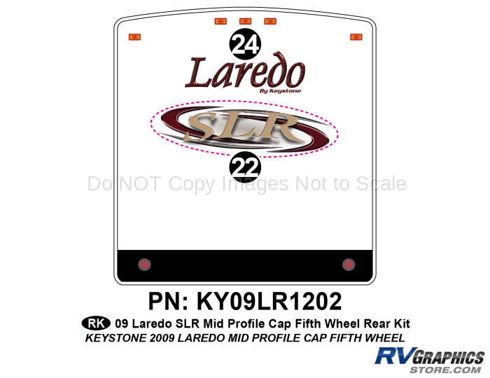 2 Piece 2009 Laredo SLR FW Mid Profile Cap Rear Graphics Kit