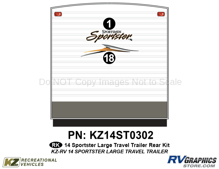 2 Piece 2014 Sportster Lg TT Rear Graphics Kit