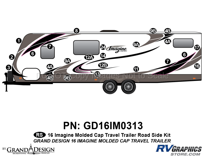 24 Piece 2016 Imagine Molded Cap TT Roadside Graphics Kit