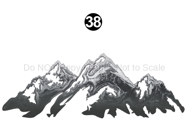 Gray Scale Mountains Decal