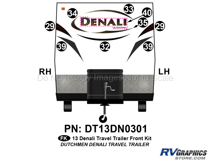 2013 Denali Travel Trailer Front Graphics Kit