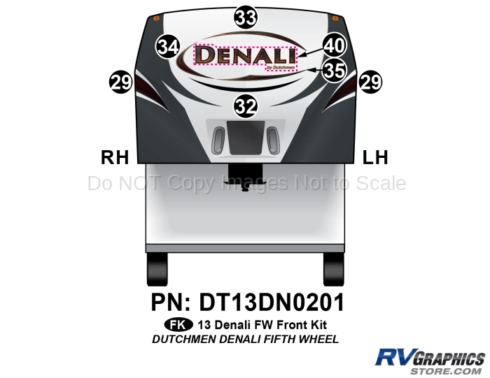 2013 Denali Fifth Wheel Front Graphics Kit
