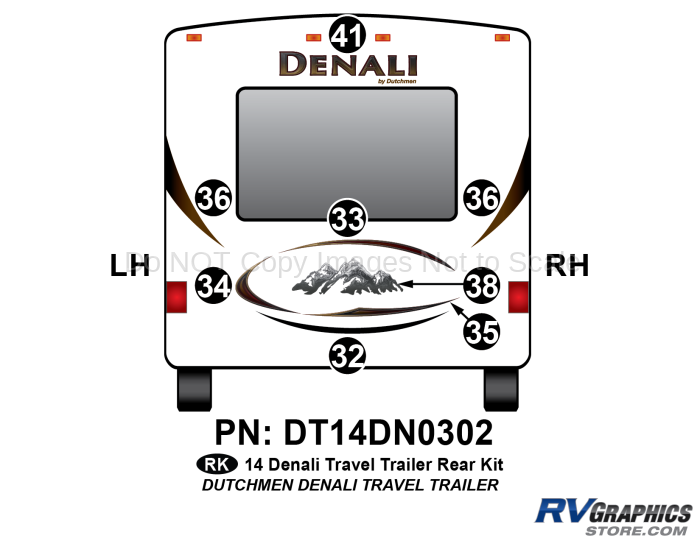 8 Piece 2014 Denali TT Rear Graphics Kit