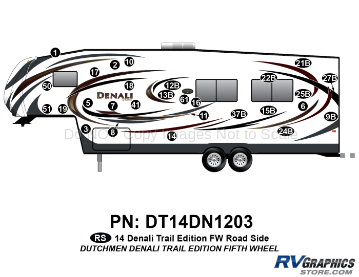 28 Piece 2014 Denali FW Trail Edition  Roadside Graphics Kit