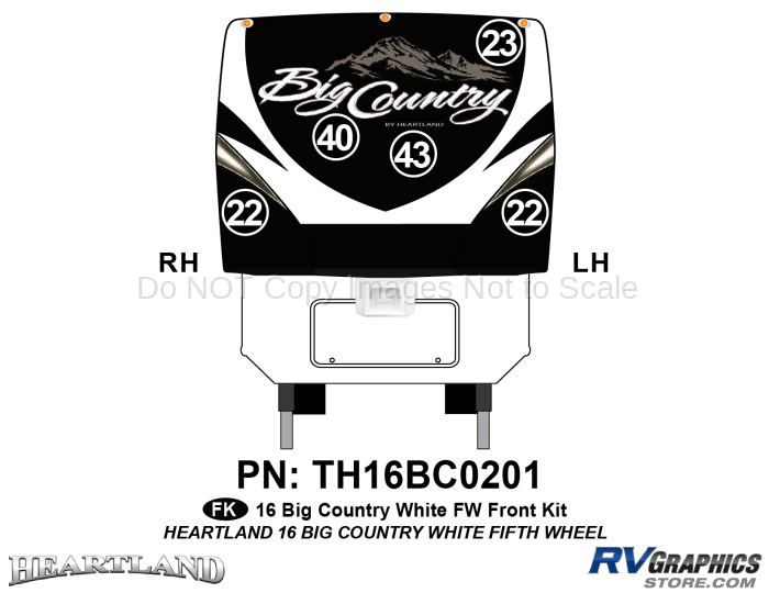 5 Piece 2016 Big Country FW White Sides Front Kit