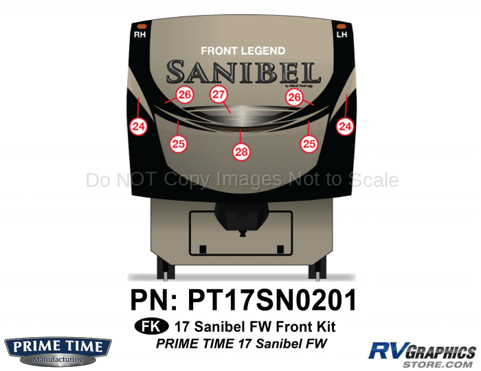 9 Piece 2017 Sanibel FW Front Graphics Kit