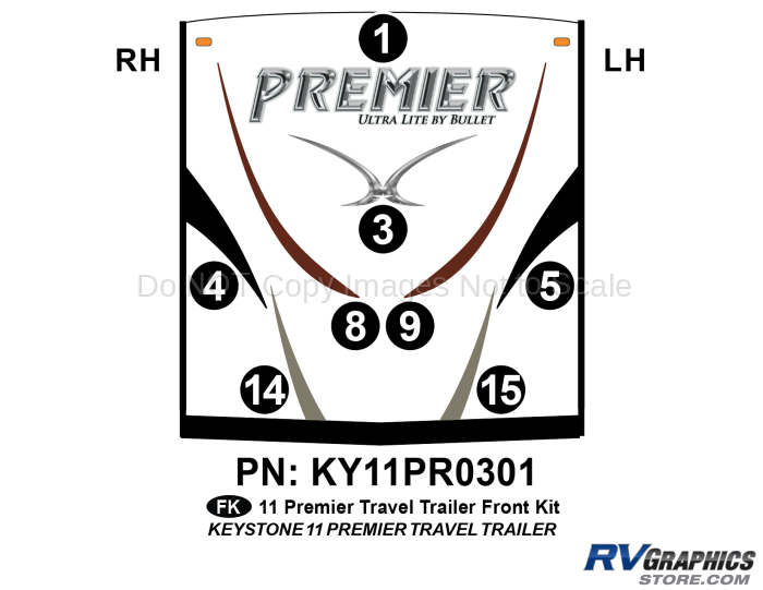 8 Piece 2011 Premier UltraLite TT Front Graphics Kit