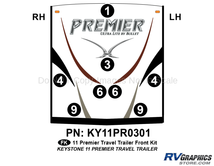 8 Piece 2011 Premier UltraLite TT Front Graphics Kit