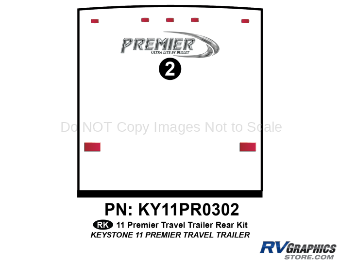 1 Piece 2011 Premier UltraLite TT Rear Graphics Kit