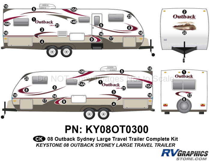 37 Piece 2008 Outback Sydney Lg TT Complete Graphics Kit
