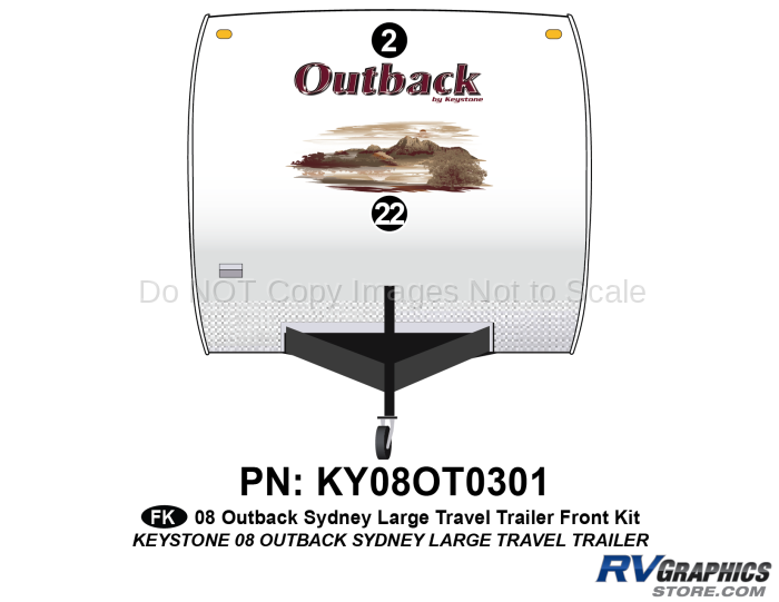 2 Piece 2008 Outback Sydney Lg TT Front Graphics Kit