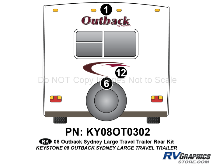 3 Piece 2008 Outback Sydney Lg TT Rear Graphics Kit