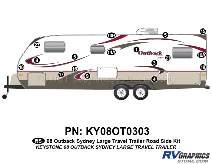 16 Piece 2008 Outback Sydney Lg TT Roadside Graphics Kit