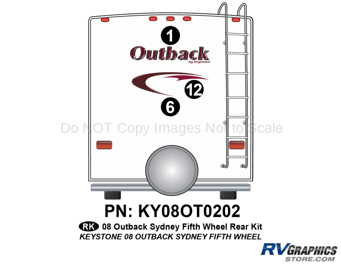 3 Piece 2008 Outback Sydney FW Rear Graphics Kit