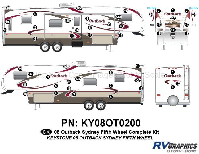 48 Piece 2008 Outback Sydney FW Complete Graphics Kit
