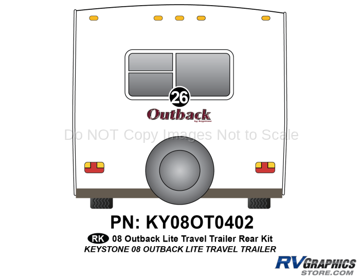 1 Piece 2008 Outback Lite TT Rear Graphics Kit