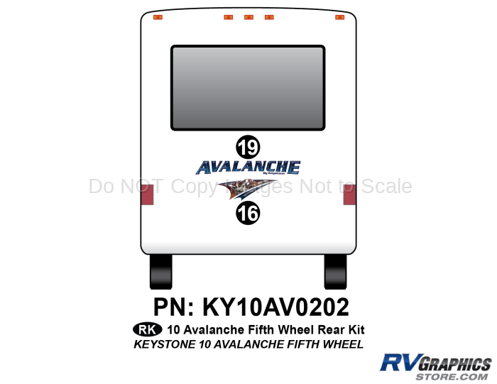 2 Piece 2010 Avalanche FW Rear Graphics Kit