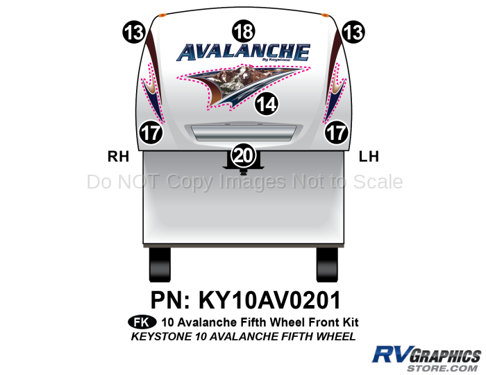 7 Piece 2010 Avalanche FW Front Graphics Kit
