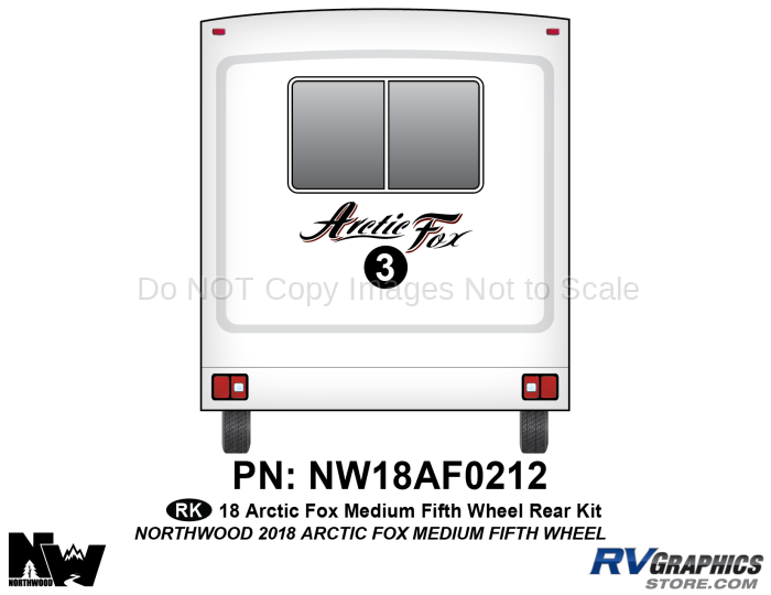 1 Piece 2018 Arctic Fox Medium FW Rear Graphics Kit