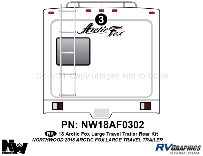1 Piece 2018 Arctic Fox Large TT Rear Graphics Kit