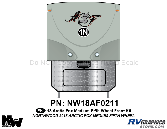 1 Piece 2018 Arctic Fox Medium FW Front Graphics Kit