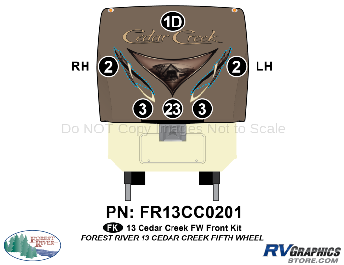 6 Piece 2013 Cedar Creek FW Premium Front Graphics Kit