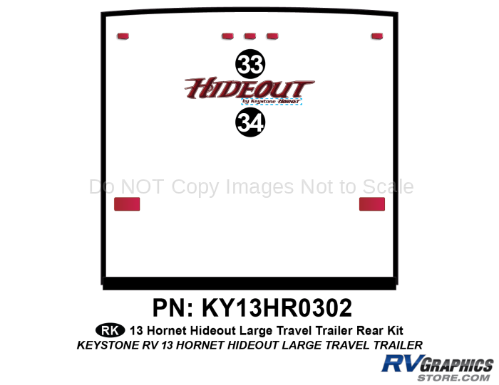 2 Piece 2013 Hideout Hornet Lg TT Rear Graphics Kit