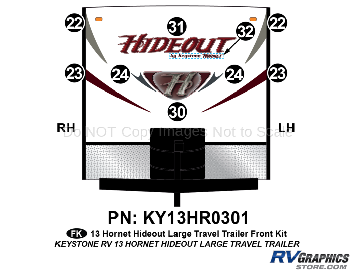 8 Piece 2013 Hideout Hornet Lg TT Front Graphics Kit
