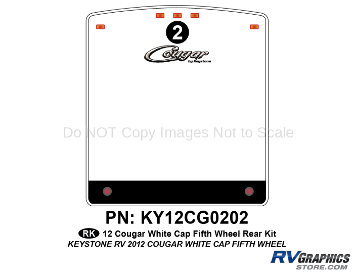 1 Piece 2012 Cougar FW White Cap Rear Graphics Kit