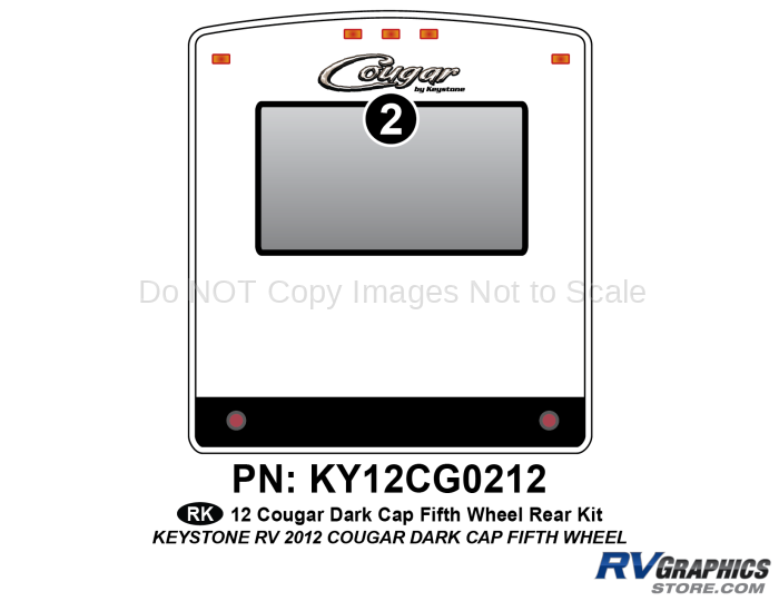 1 Piece 2012 Cougar FW Dark Cap Rear Graphics Kit