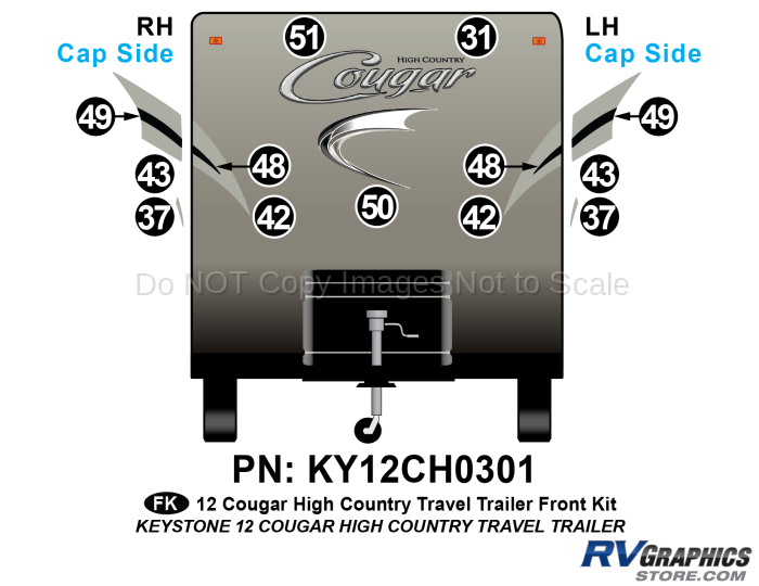 13 Piece 2012 Cougar High Country TT Front Graphics Kit