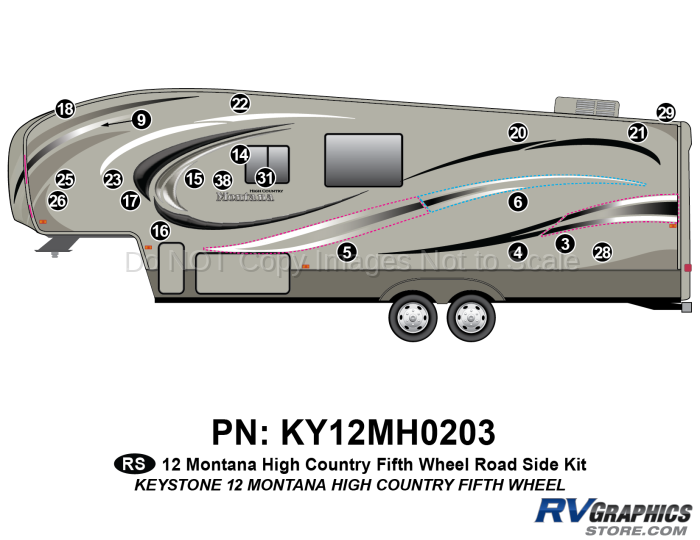 20 Piece 2012 Montana High Country FW Roadside Graphics Kit