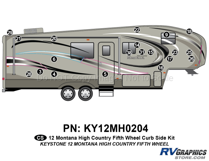 20 Piece 2012 Montana High Country FW Curbside Graphics Kit