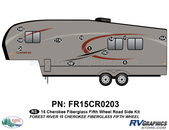 12 Piece 2015 Cherokee FW Fiberglass Roadside Graphics Kit