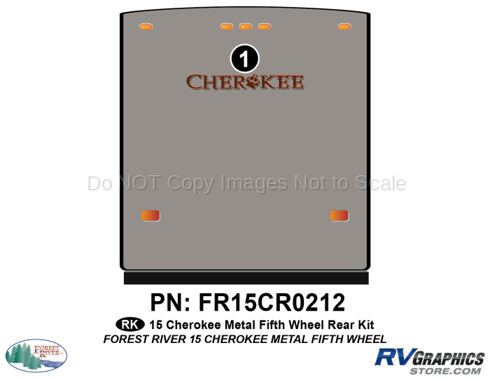 1 Piece 2015 Cherokee FW Metal Rear Graphics Kit