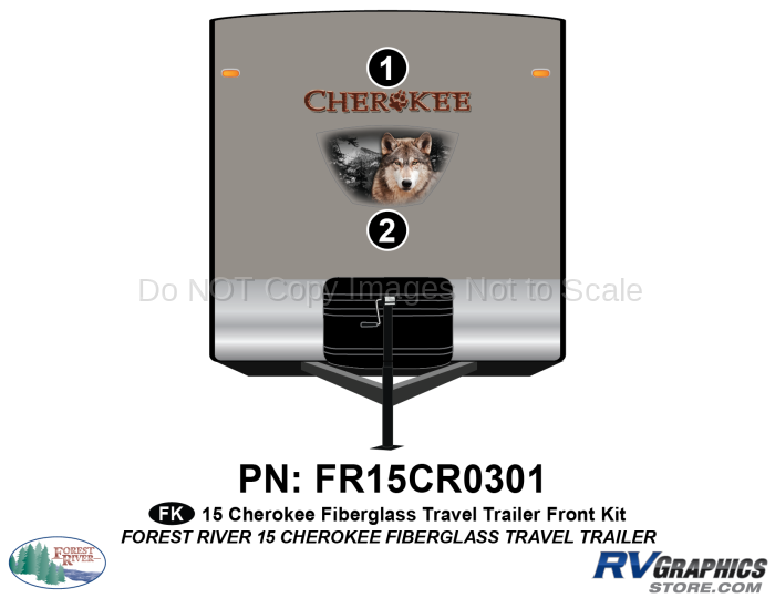 2 Piece 2015 Cherokee TT Fiberglass Front Graphics Kit