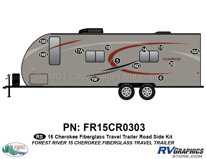 12 Piece 2015 Cherokee TT Fiberglass Roadside Graphics Kit