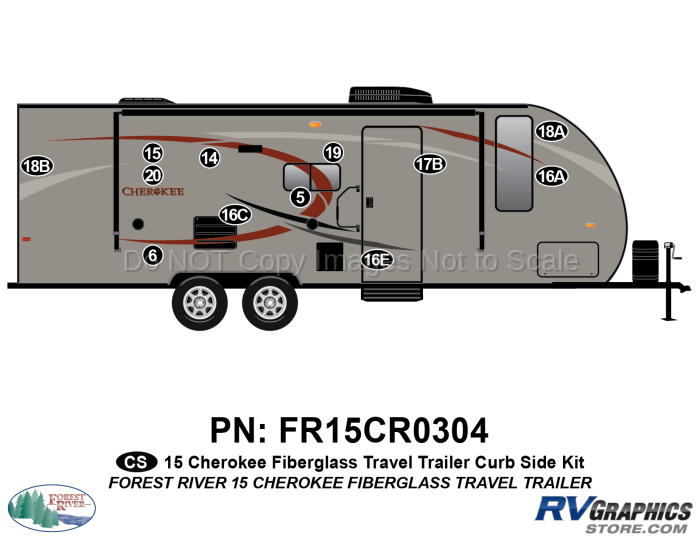 12 Piece 2015 Cherokee TT Fiberglass Curbside Graphics Kit