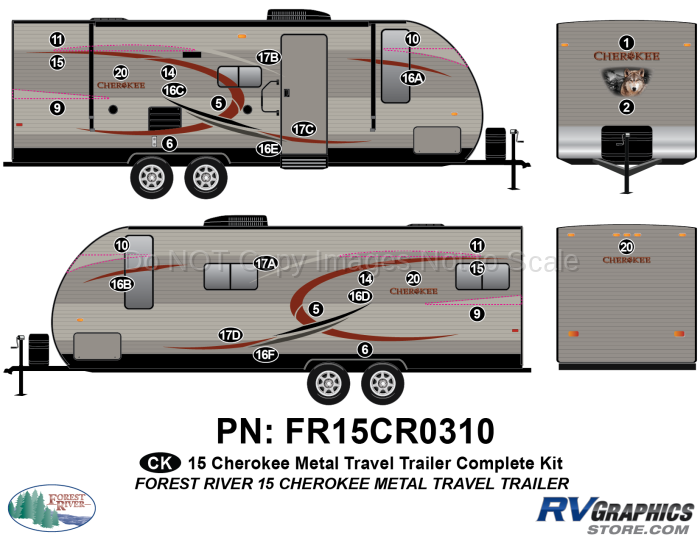 30 Piece 2015 Cherokee TT Metal Complete Graphics Kit